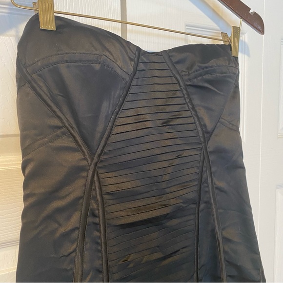 BUFFALO Mini Strapless Sexy Satin Black Mini Dress. Size Large - Picture 15 of 16
